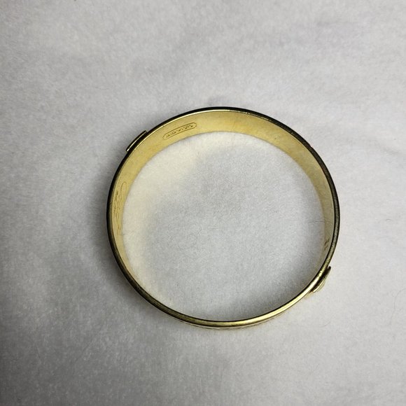 Coach Gold Pink Metal Bangle Bracelet 1/2" Wide Stamped .......415 - Picture 9 of 9